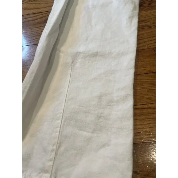 NWT NILI LOTAN Bias Linen/Cotton Pants in White Size 10 3NL135 MSRP $375